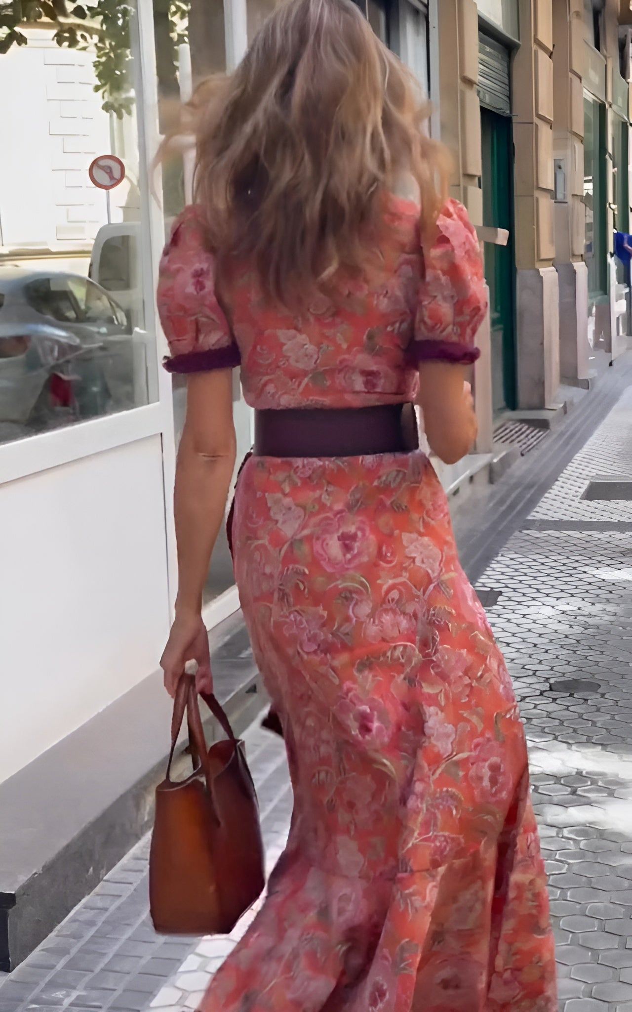 Roselina™ | Elegant Pink Maxi Dress with Short Sleeves
